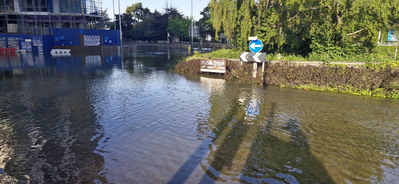 Burst Water Main Shuts Down St Edwards Way Roundabout