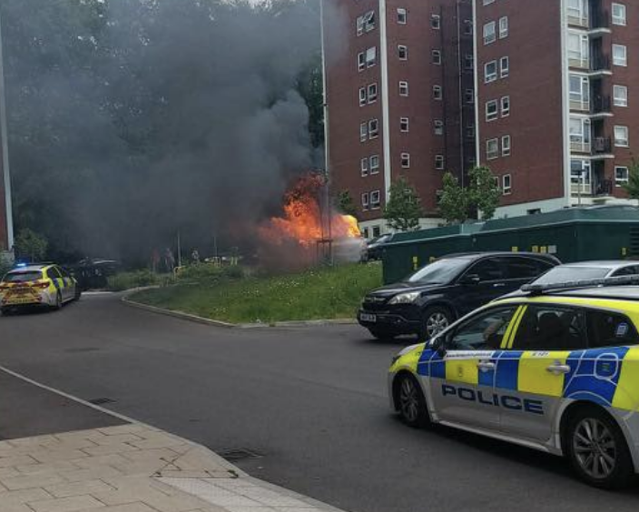 Person Reportedly Involved in Van Fire as School Enters Lockdown