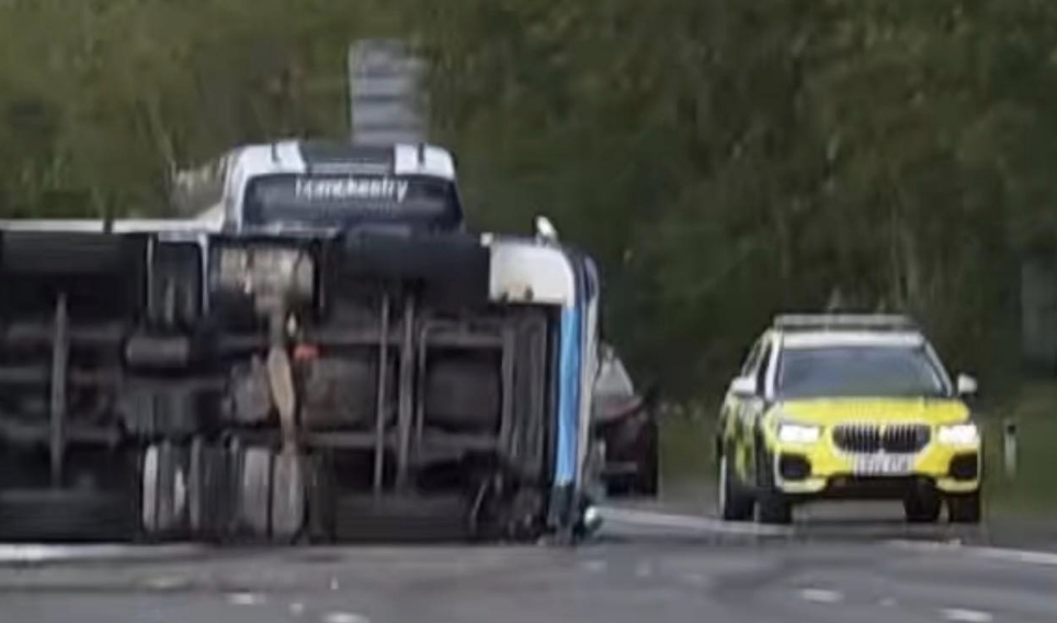Air Ambulance Dispatched Following HGV Overturn on M6