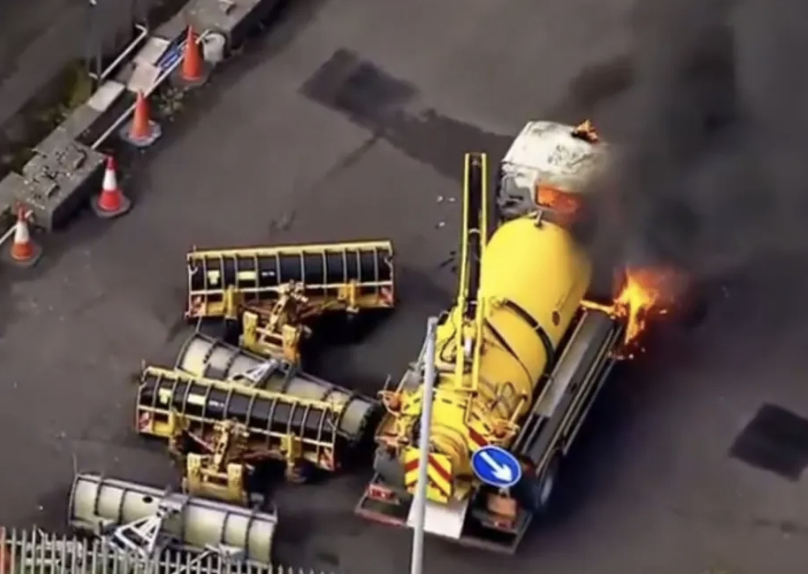 Riot Police Respond to Violence and Lorry Fires During Protests
