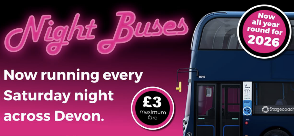 Devon Night Bus Reaches 30,000 Passengers Providing Safe Transportation