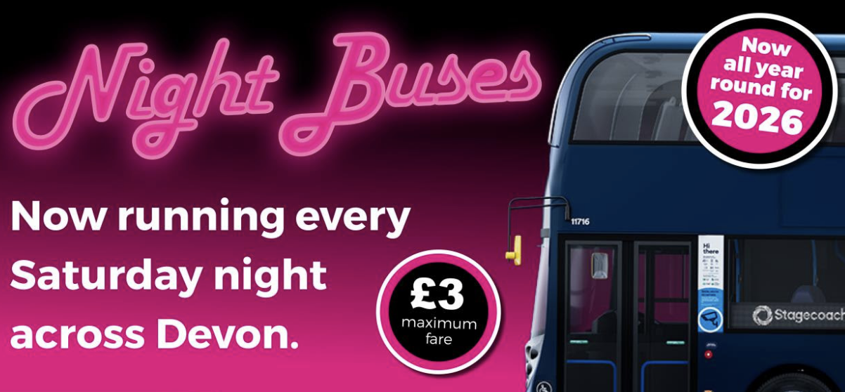 Devon Night Bus Reaches 30,000 Passengers Providing Safe Transportation
