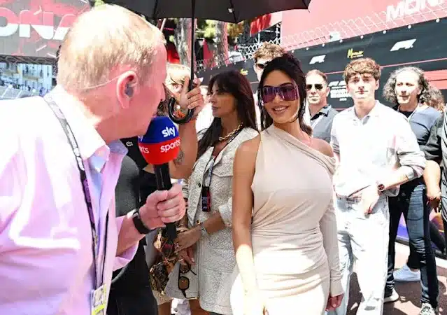 Celebrity Kim Kardashian declines interaction with Martin Brundle on Monaco F1 grid