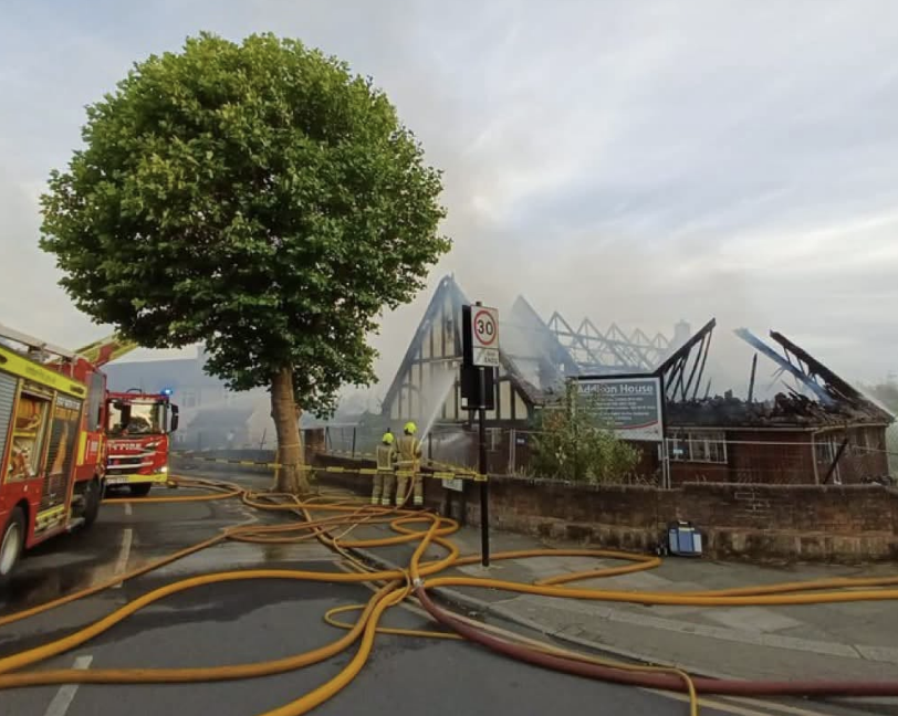 Large Fire Erupts at Abandoned Church Hall in Southgate
