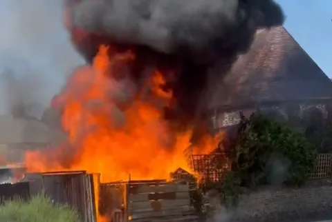 Two Sheds Destroyed in Fire on Beaconsfield Road